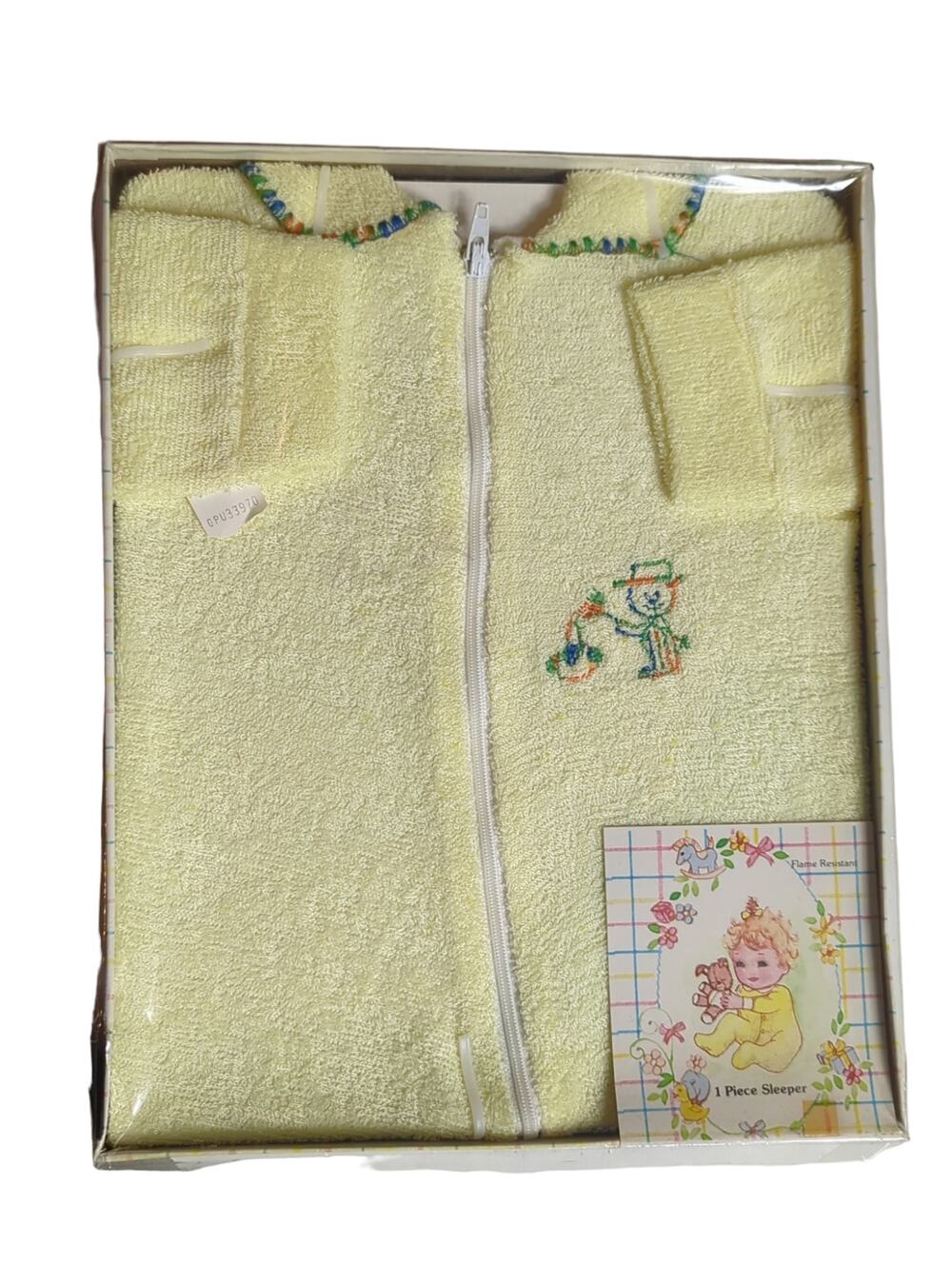 Vintage 80's Baby Kids 1 Piece Sleeper Flame Resistant Size Birth to 11 lbs NEW